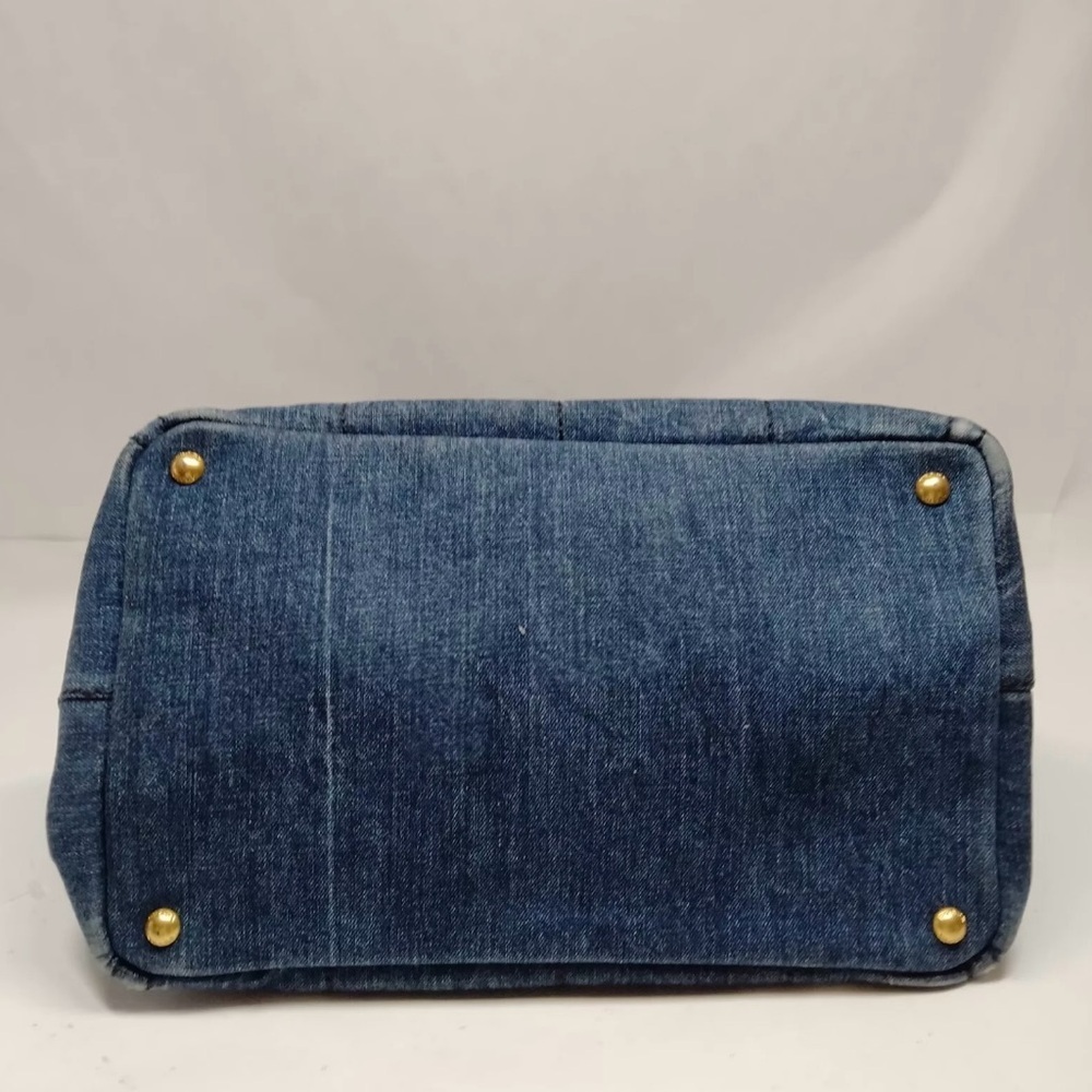 Prada Canapa denim canvas tote. With detachable strap. Authenticity card. - Picture 3 of 16